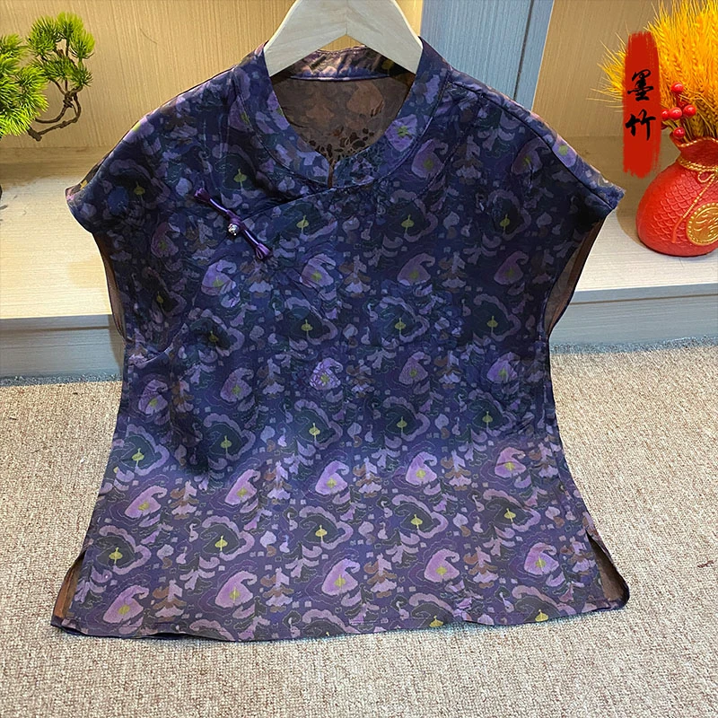 【71022】新中式中国风国潮高级感气质休闲女士上衣百搭提花