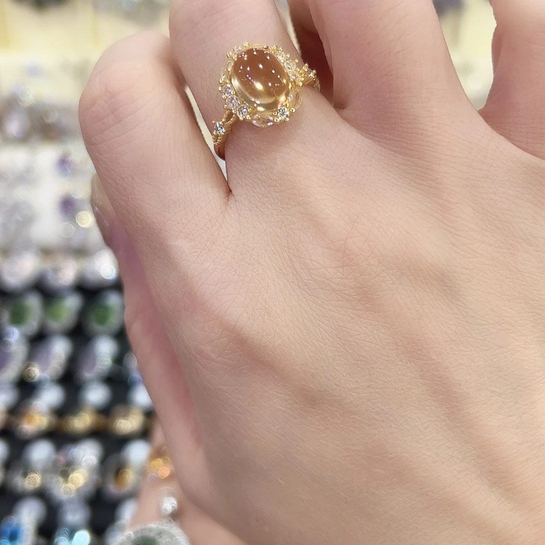 u***'黄晶银S925镶嵌颈饰