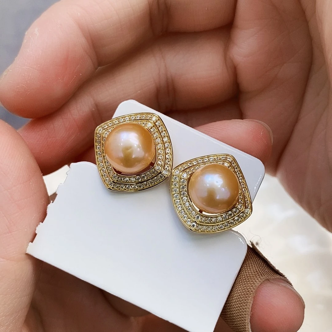 银S925镶嵌特价耳饰淡水珍珠