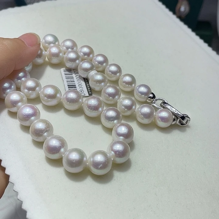 淡水珍珠银S925镶嵌颈饰卡12➕高品极光白炫天女粉收藏级毕