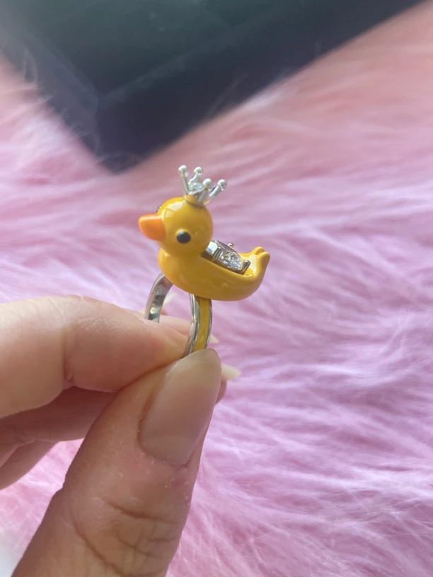 可爱皇冠小黄鸭时尚戒子D302