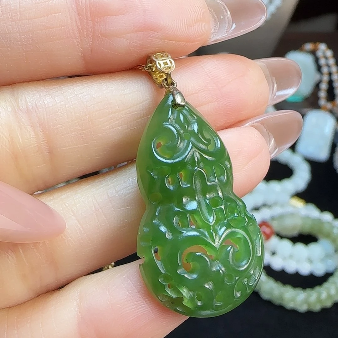 和田玉银S925镶嵌颈饰定制发货