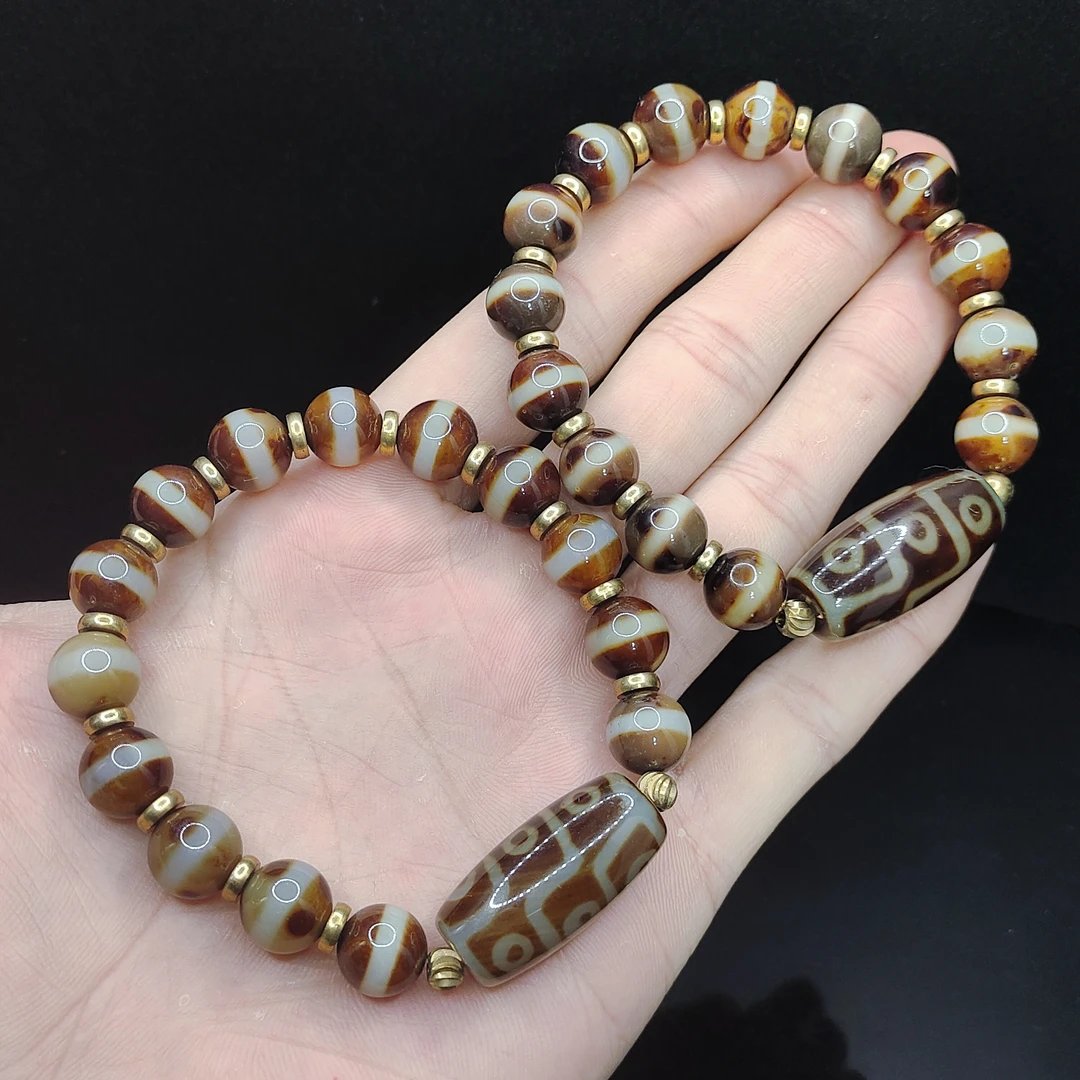 【老三珠宝】九眼桶珠DIY单圈手串GS【多样性发其一】约9mm+