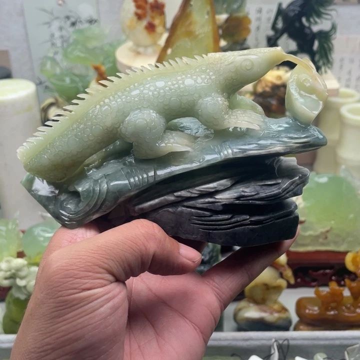 蛇纹石玉未镶嵌四大名玉手把