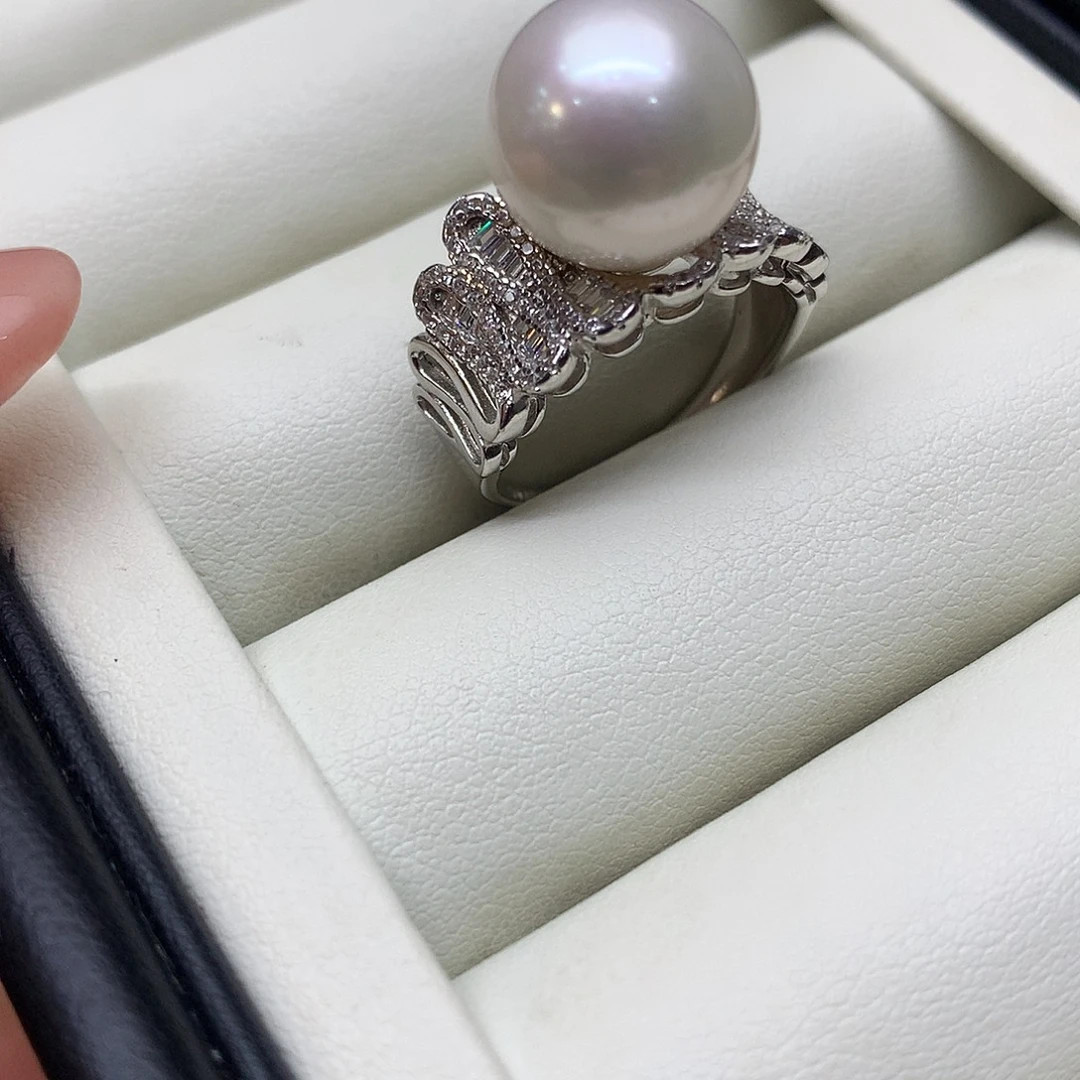 淡水珍珠戒指银S925镶嵌