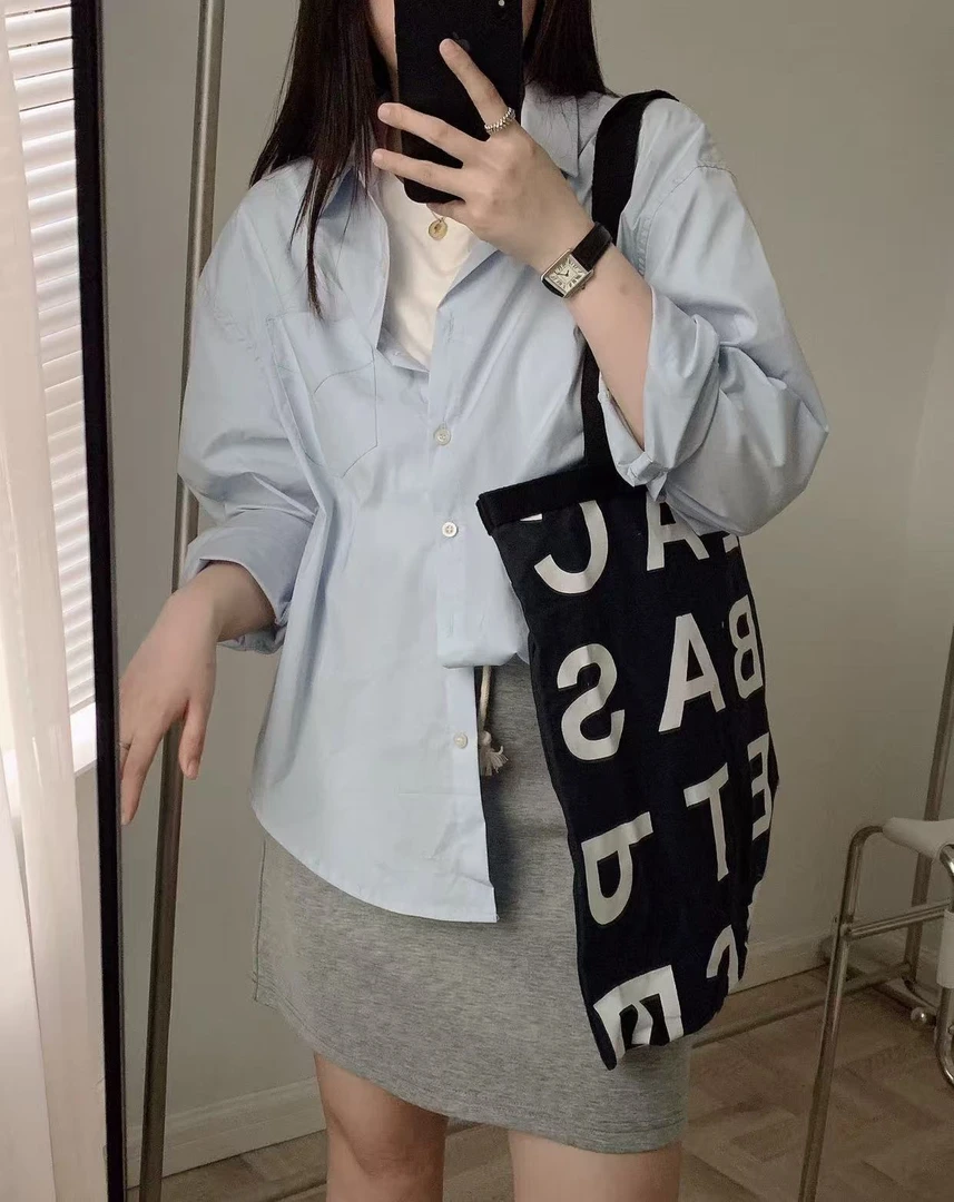 【NO退NO换】【no退no换】韩版宽松休闲爱心刺绣衬衣 11269 衣长62