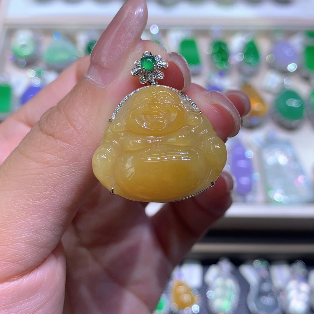颈饰18K金镶嵌翡翠翡翠