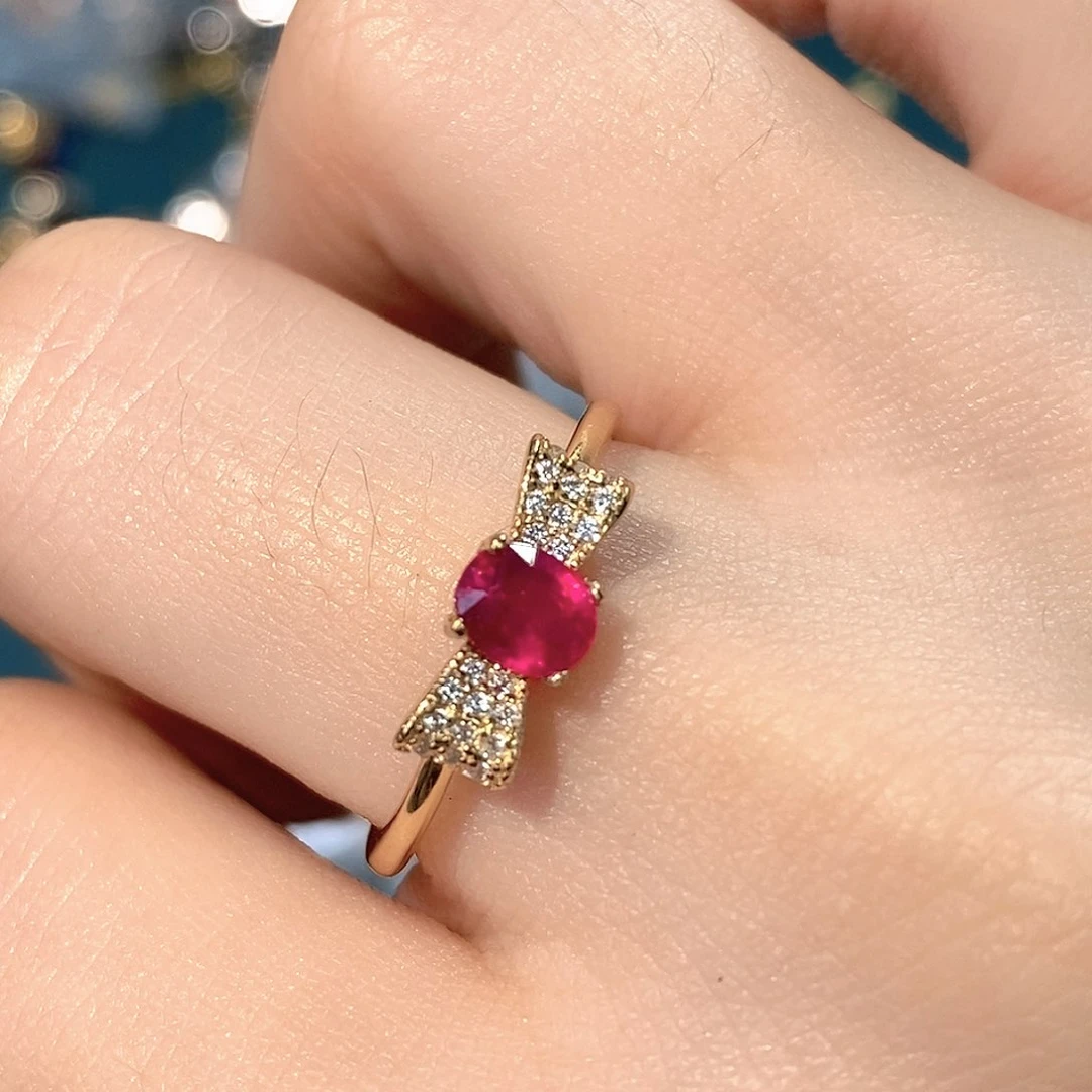 银S925镶嵌戒指红宝石福利款