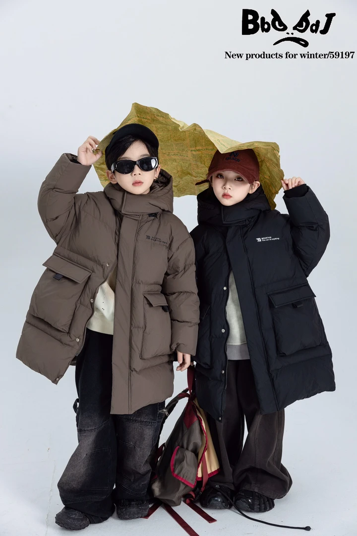 【119】新国标90白鸭绒高端品牌2024冬新款韩系潮款男童羽绒服保暖