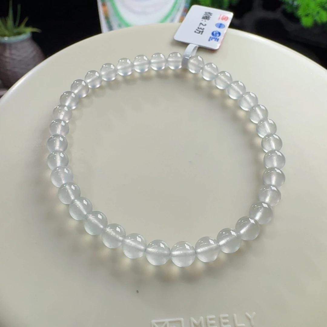 翡翠未镶嵌手链炸光玻璃钢单圈5mm