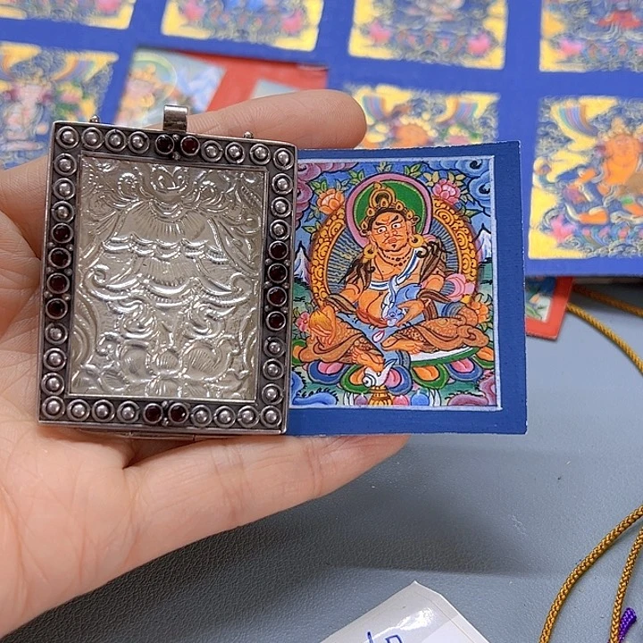 吊坠小*管手绘唐卡黄财81@7160