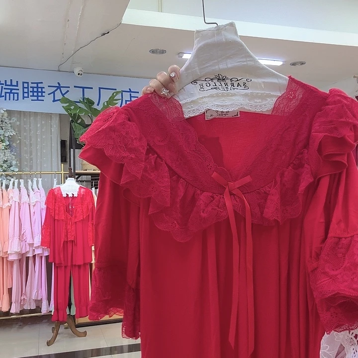 三醋酯纤维宫廷款半袖睡裙