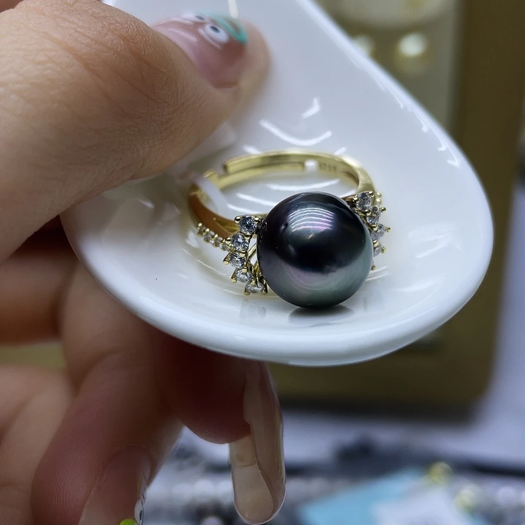 海水珍珠戒指银S925镶嵌