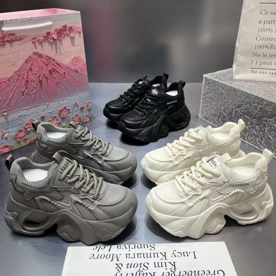 【卫/单网】欧洲站老爹鞋女2025新款厚底增高休闲运动鞋百搭鞋