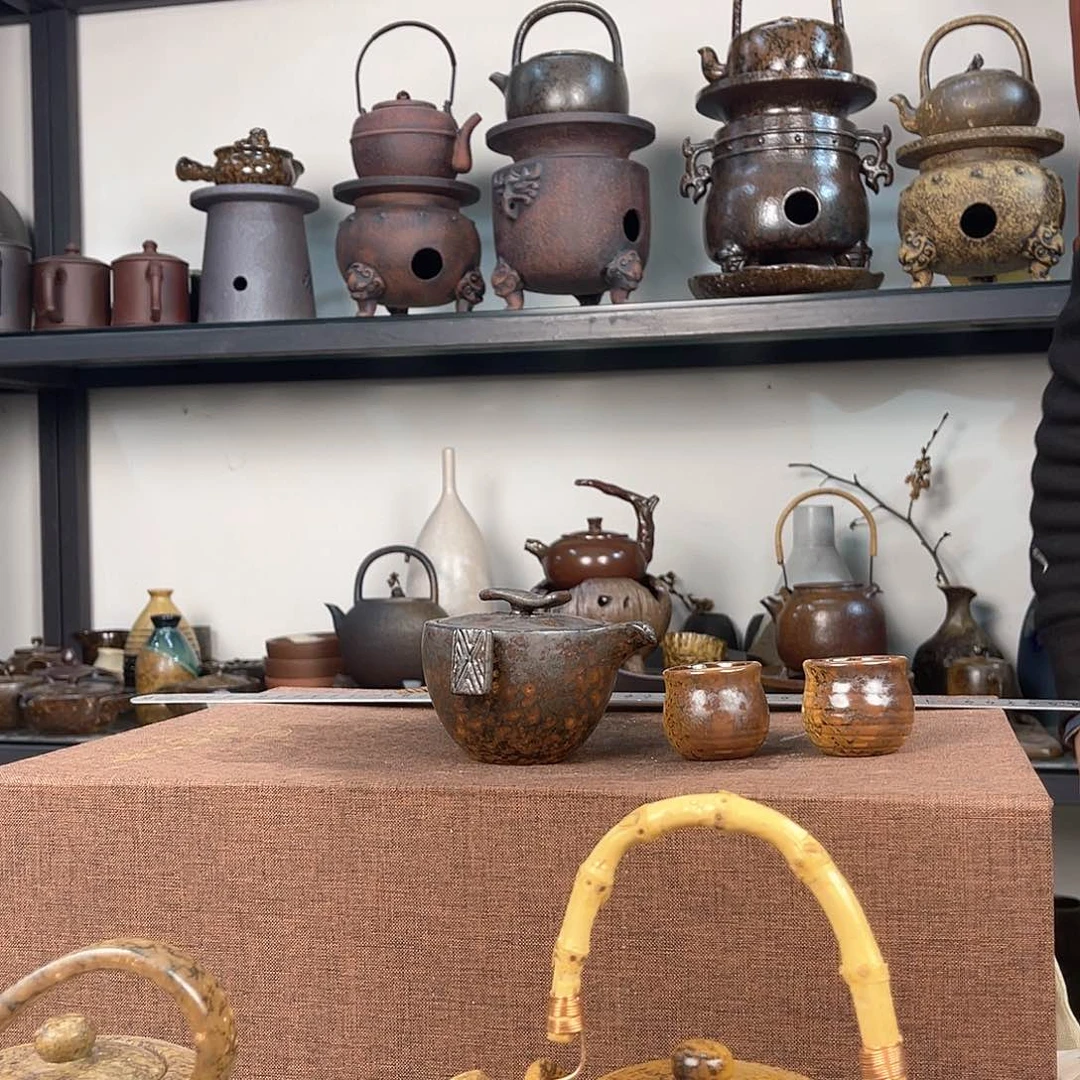 紫泥茶壶紫砂粗陶茶器