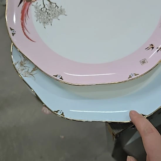 瓷片瑕疵断金百鸟朝凤10寸大盘2个66666