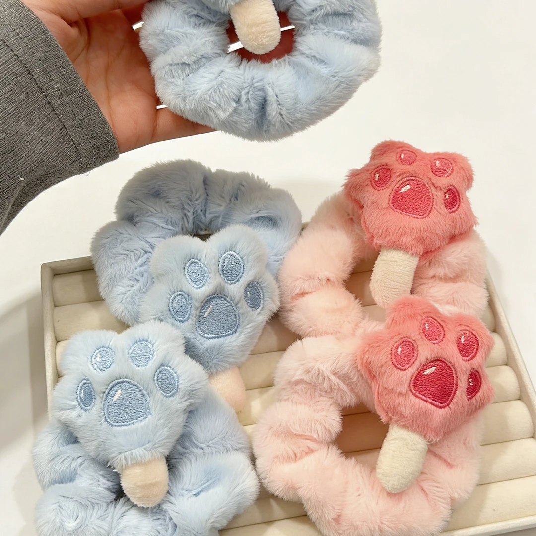 疯狂动物城可爱爪爪冰棍发圈卡通狐狸尼克朱迪毛绒发圈粉色猫爪