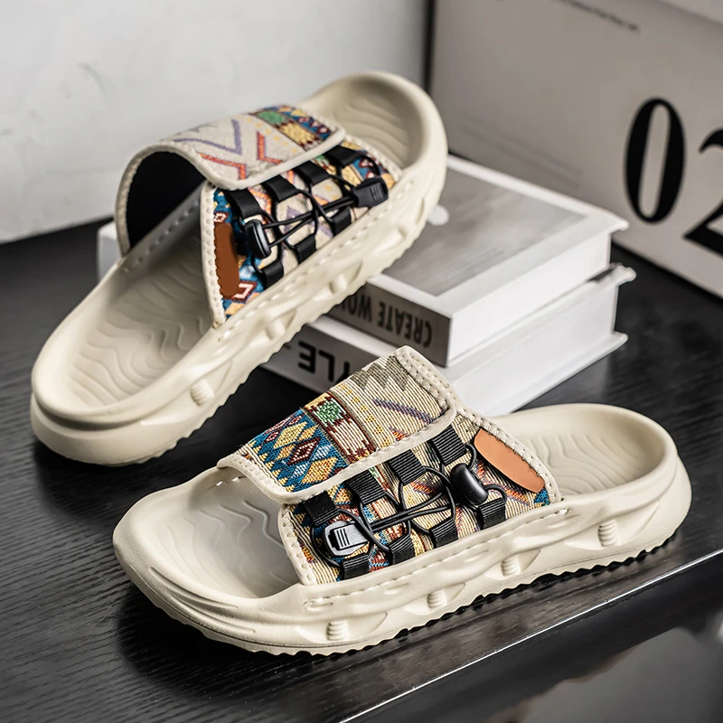 男士一字拖2025夏季男生踩屎感拖鞋韩版潮流凉拖鞋外穿百搭沙滩鞋