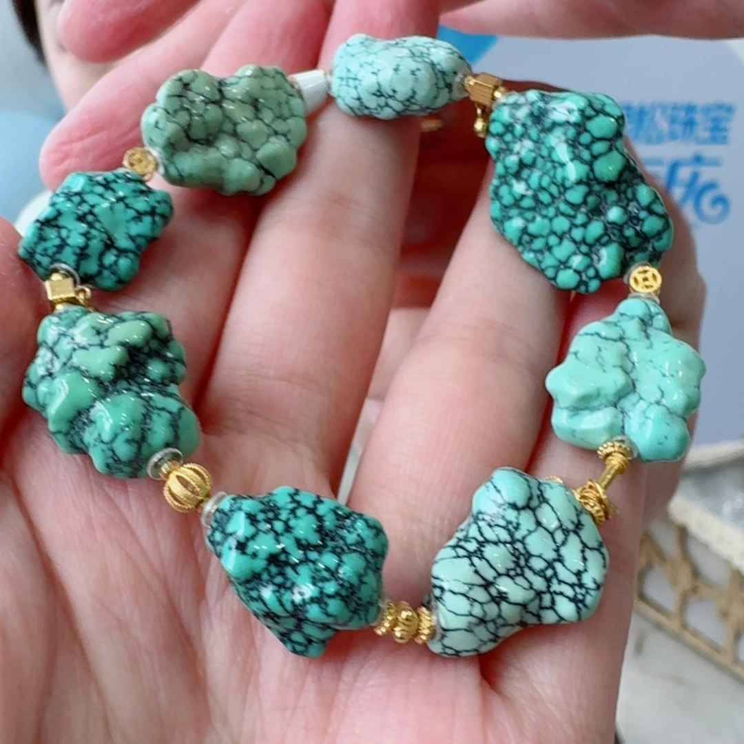 18K金镶嵌绿松石珠宝奇石