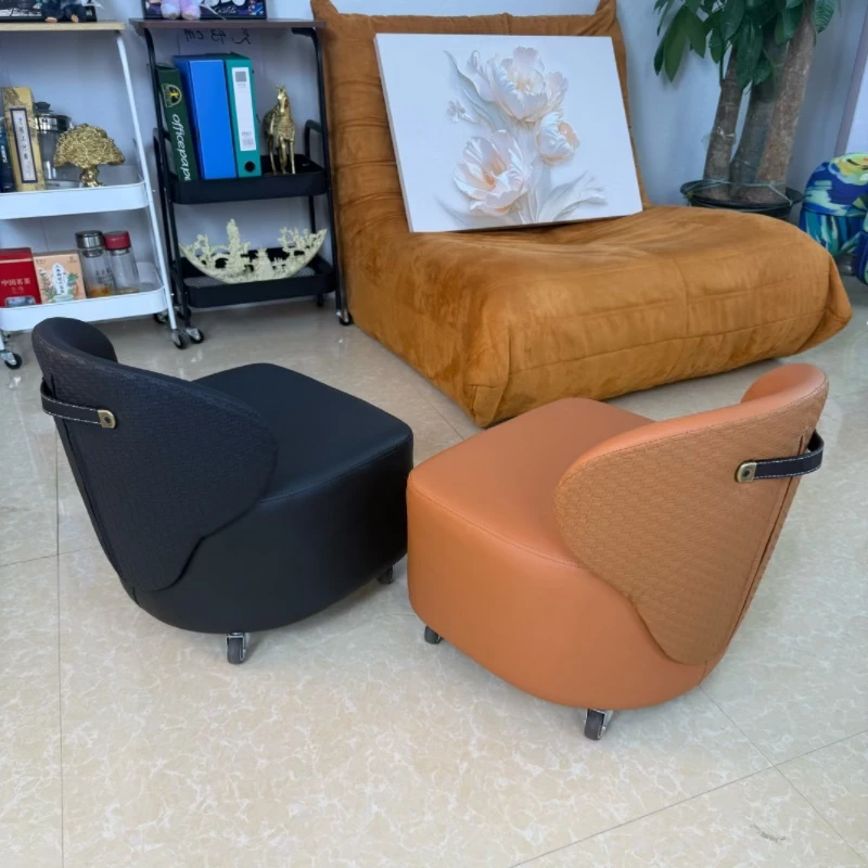 北欧轻奢儿童复古溜溜凳玄关客厅沙发凳无万向轮旋底座耐划不坏