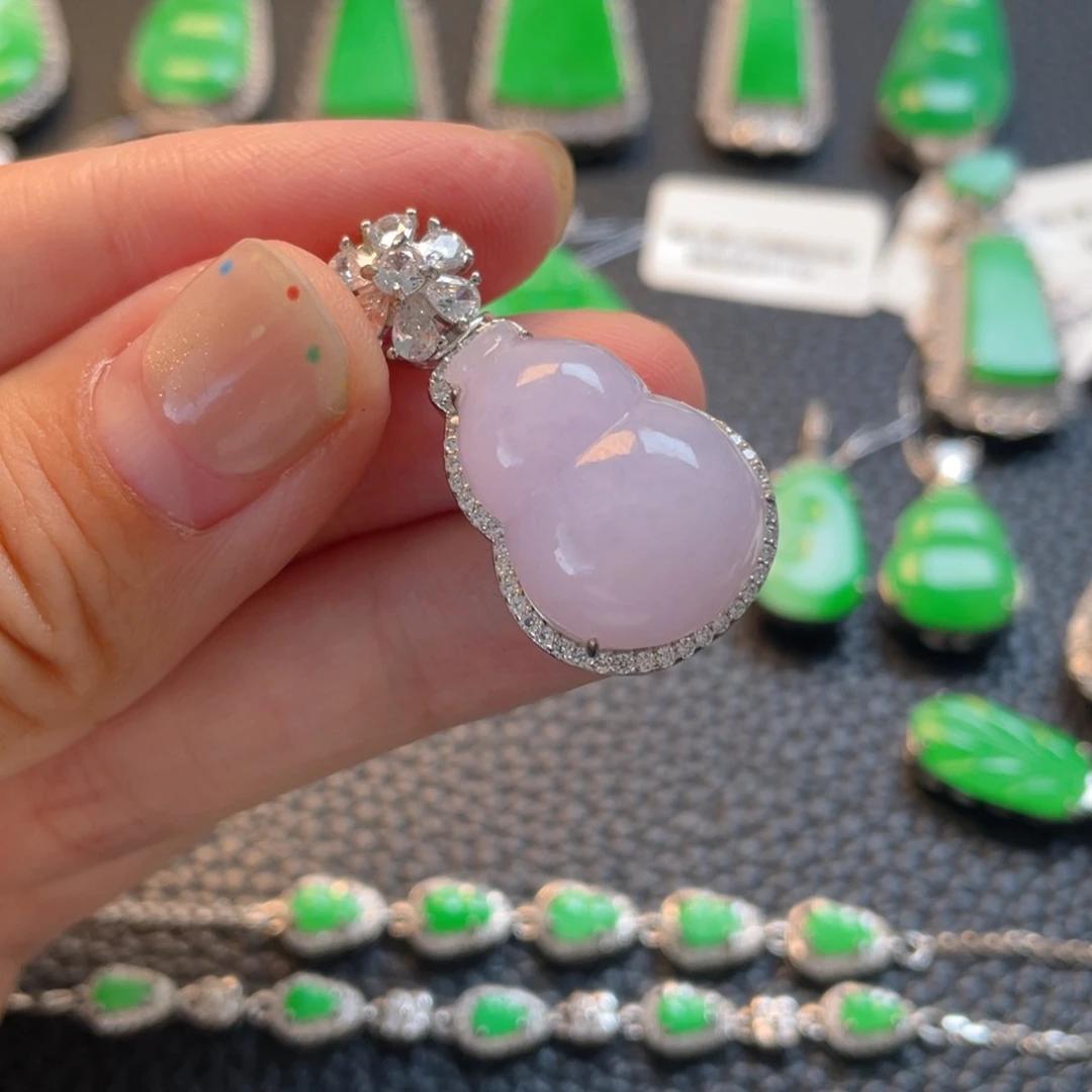 翡翠银S925镶嵌吊坠(不含链)