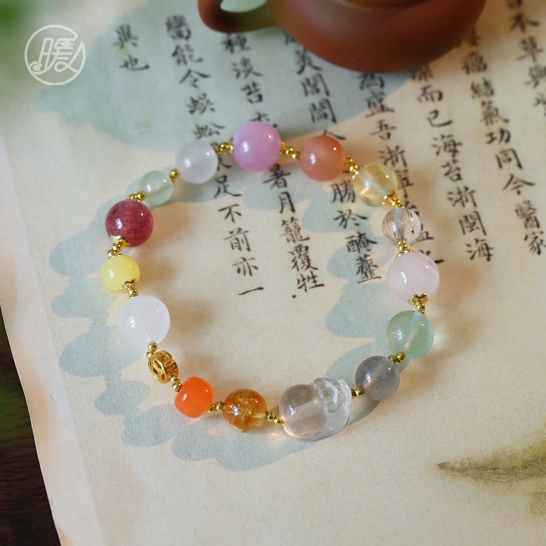 单圈多宝手串搭配貔貅钱币配件手链F5165多样性发一