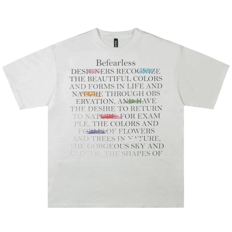 INFI2024印花美式字母满印短袖T恤男女圆领宽松潮牌体恤情侣夏季