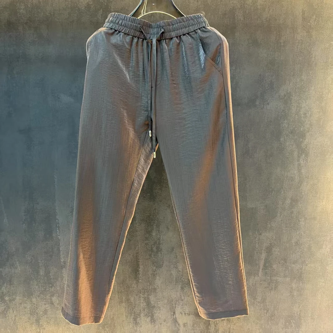 【A8714】【杰总】2025夏季时尚透气男裤多巴胺穿搭莱赛尔直筒休闲裤