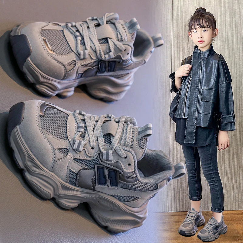 2025新款女童老爹鞋秋冬儿童鞋子网鞋透气中大童运动鞋超轻便软底
