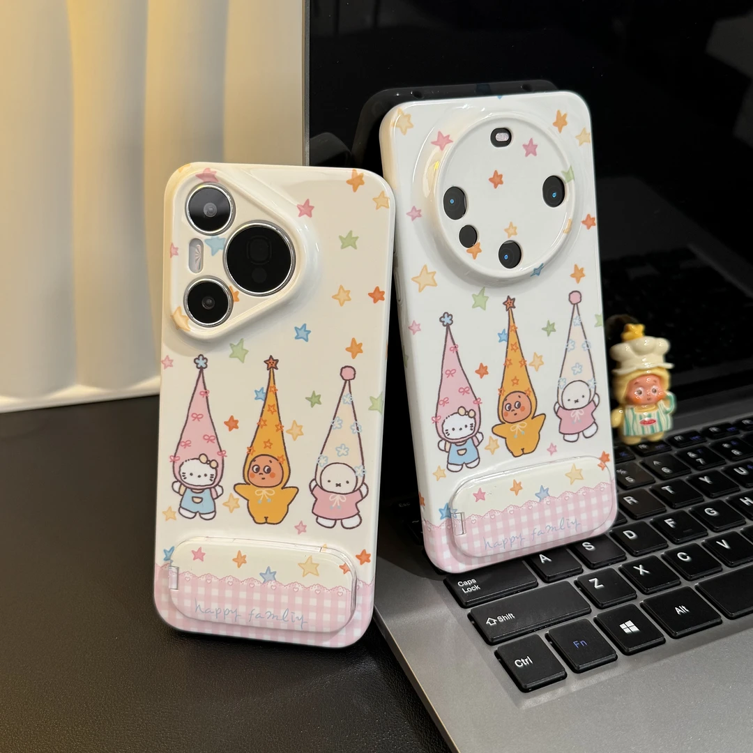 雅天立彩星高帽KT米菲适用苹果17/16支架手机壳华为vivoppo小米15