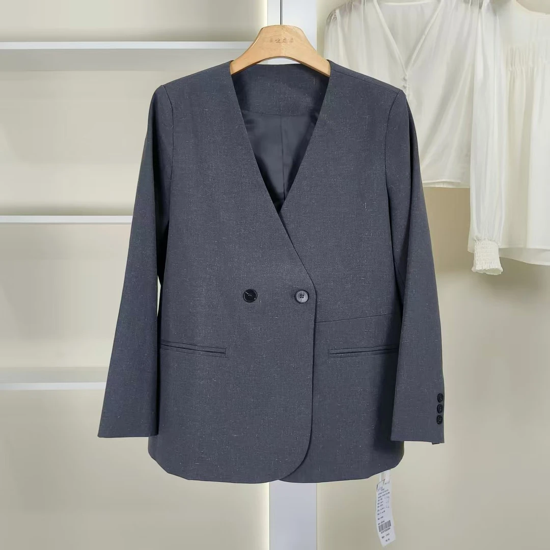 麦迪尚品【夕Y】50909288 职场风纯色西装外套春秋女装品牌折扣