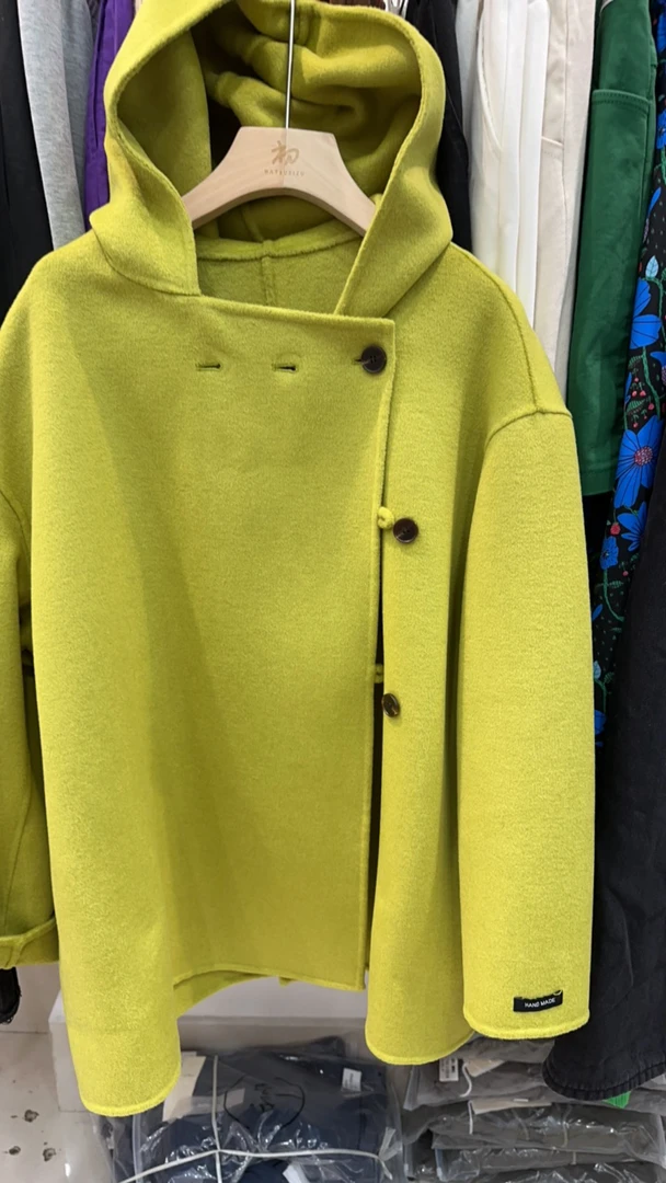 METWO现货 大衣女短款秋冬宽松廓形小个子呢子外套