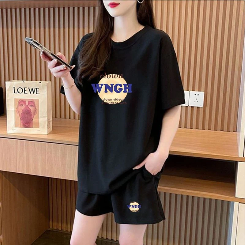 休闲运动套装女2025新款爆款洋气显瘦百搭短裤夏季小个子外穿宽松