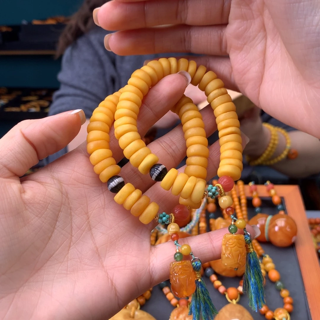 蜜蜡未镶嵌手串多样性发一