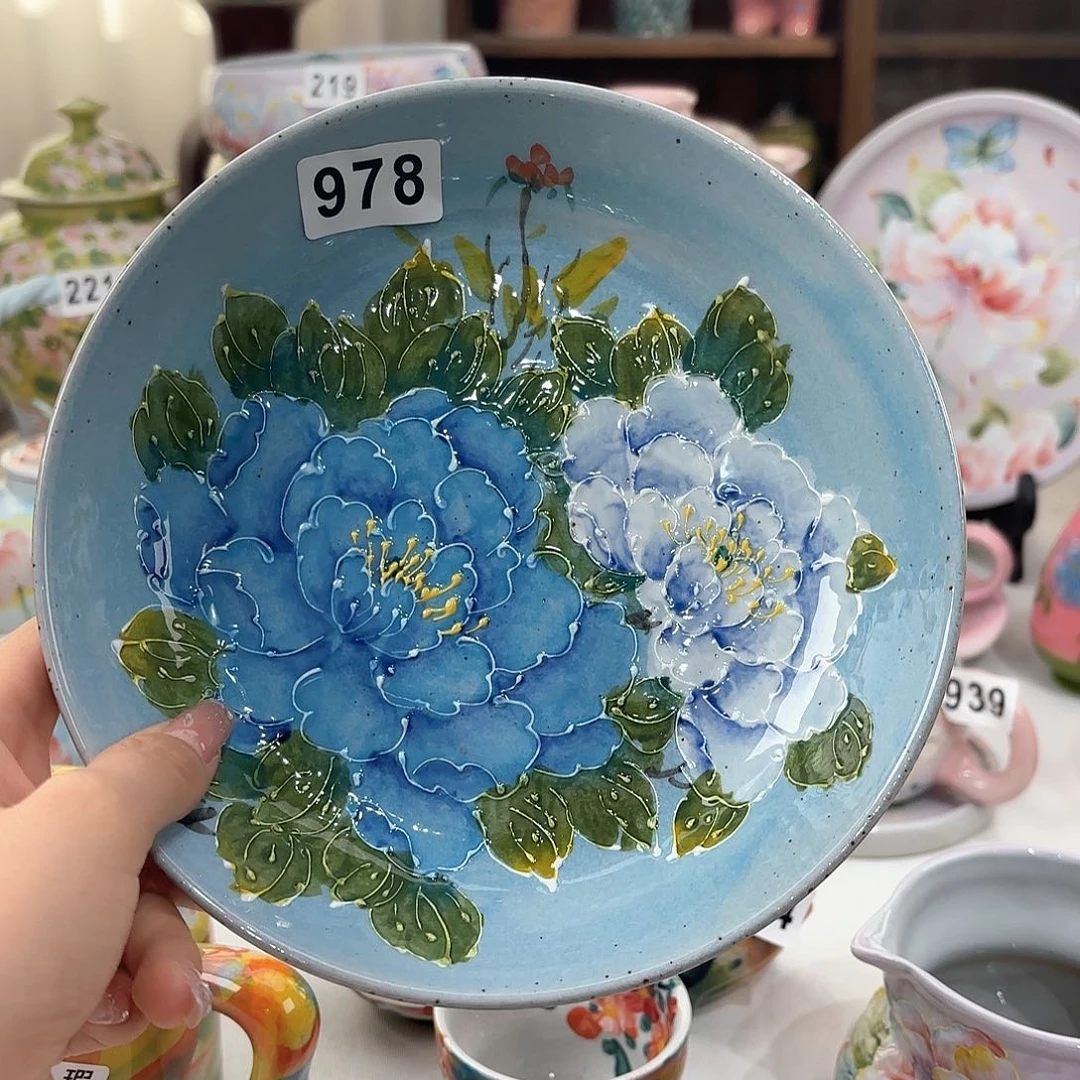 景德镇手绘高温釉下彩陶瓷茶具