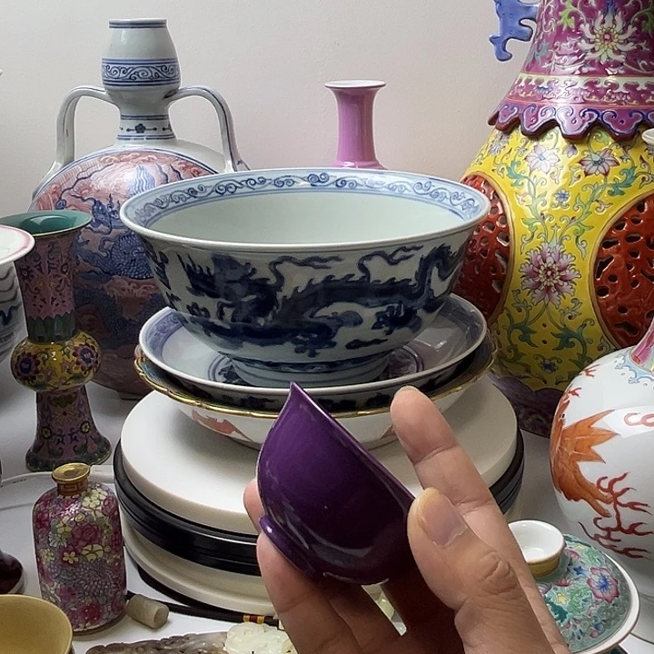 果***碰摆件茄皮紫色 杯子