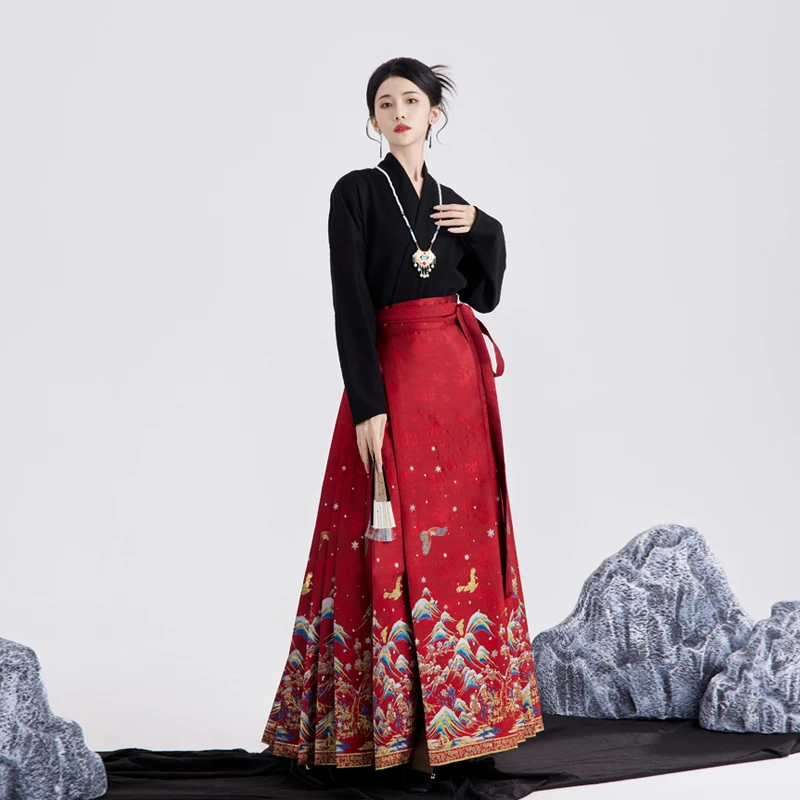 【雪漫金山】高端古风仿妆花重工织金齐腰马面裙汉服女