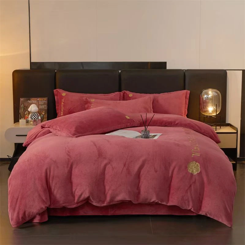 【城固专属】宝宝绒重工刺绣加厚抗静电保暖四件套