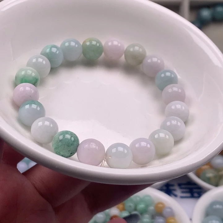 散珠翡翠手串有瑕疵不退不换