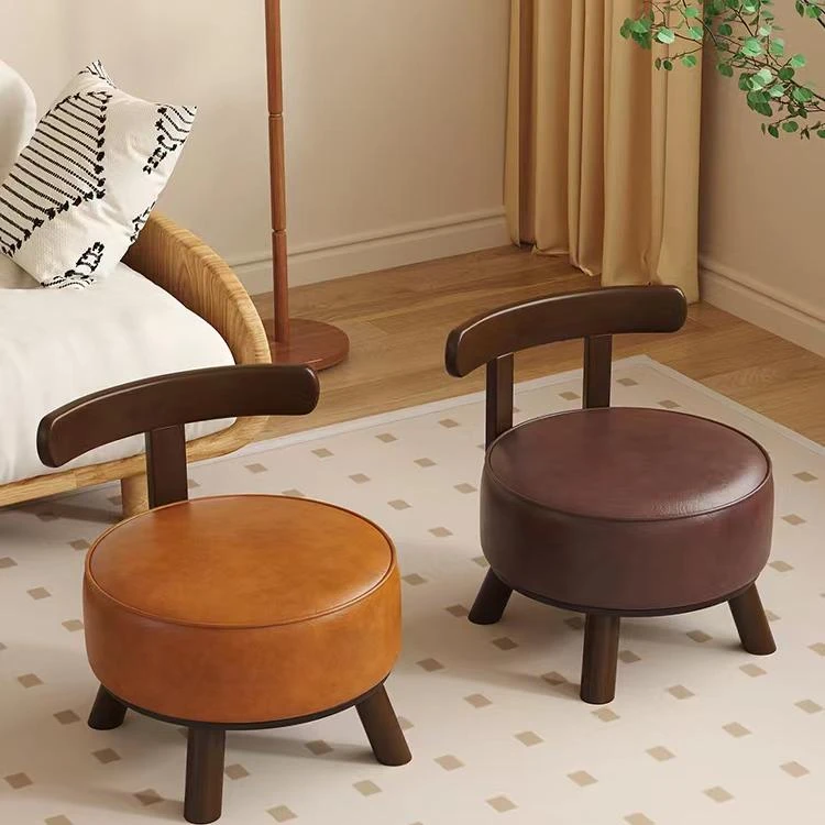实木凳子可旋转矮凳家用靠背小椅子客厅沙发凳儿童结实小板凳圆凳