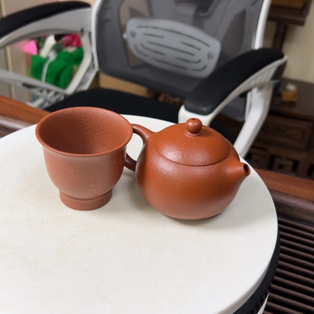 紫砂茶壶朱泥西施150