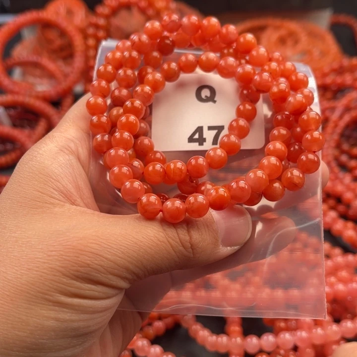 南红玛瑙未镶嵌多样性发货默认微瑕称重7mm