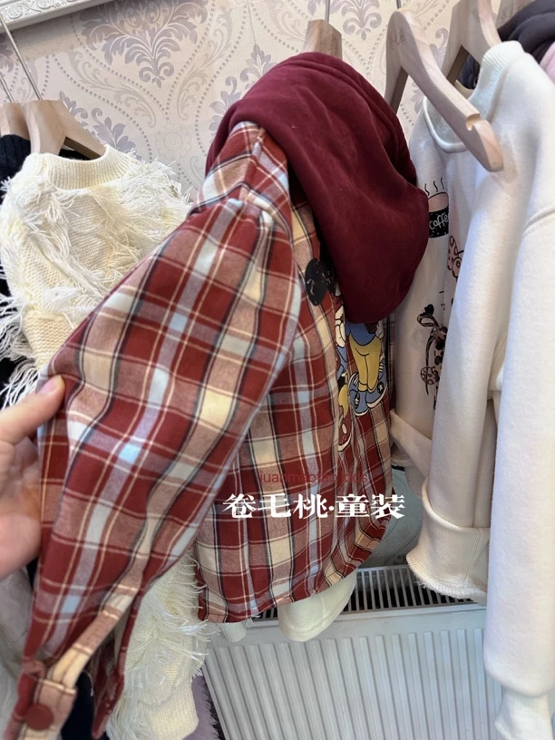 清仓110.120码·秋冬连帽格子外套