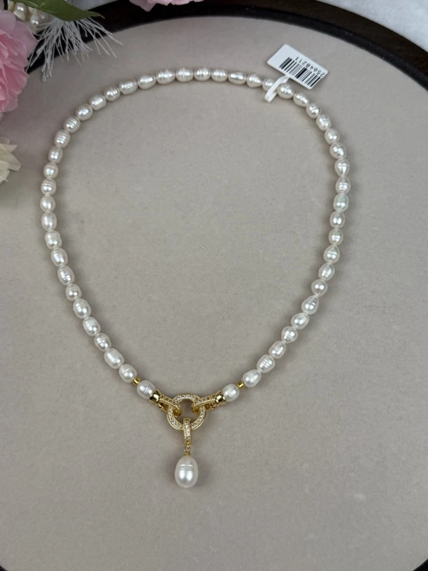 7天然淡水珍珠项链三种戴法圆环珍珠吊坠项链百搭优雅