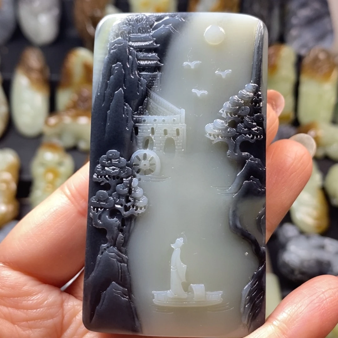 和田玉未镶嵌把件