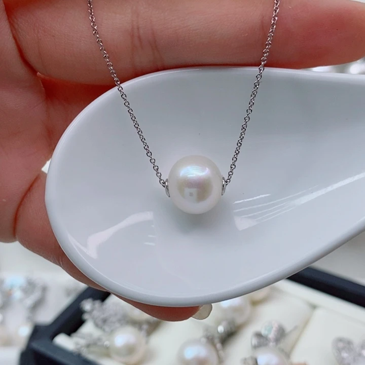 银S925镶嵌淡水珍珠颈饰