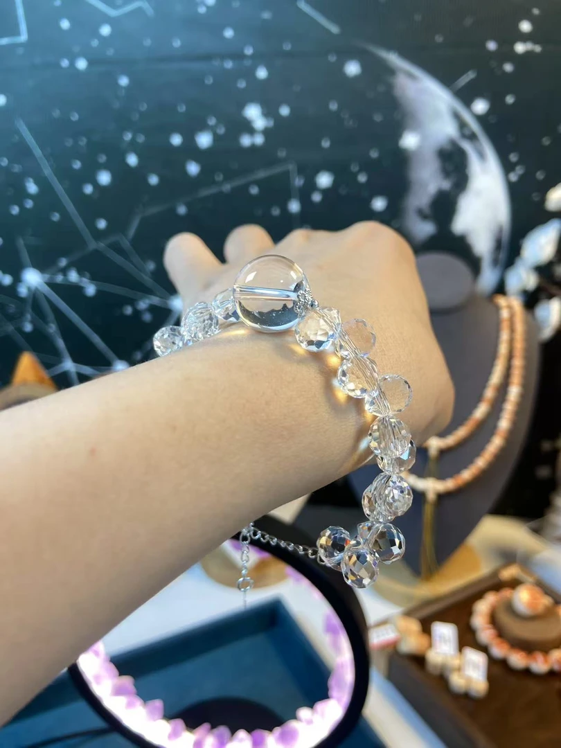 高品质天然白水晶手链PL325