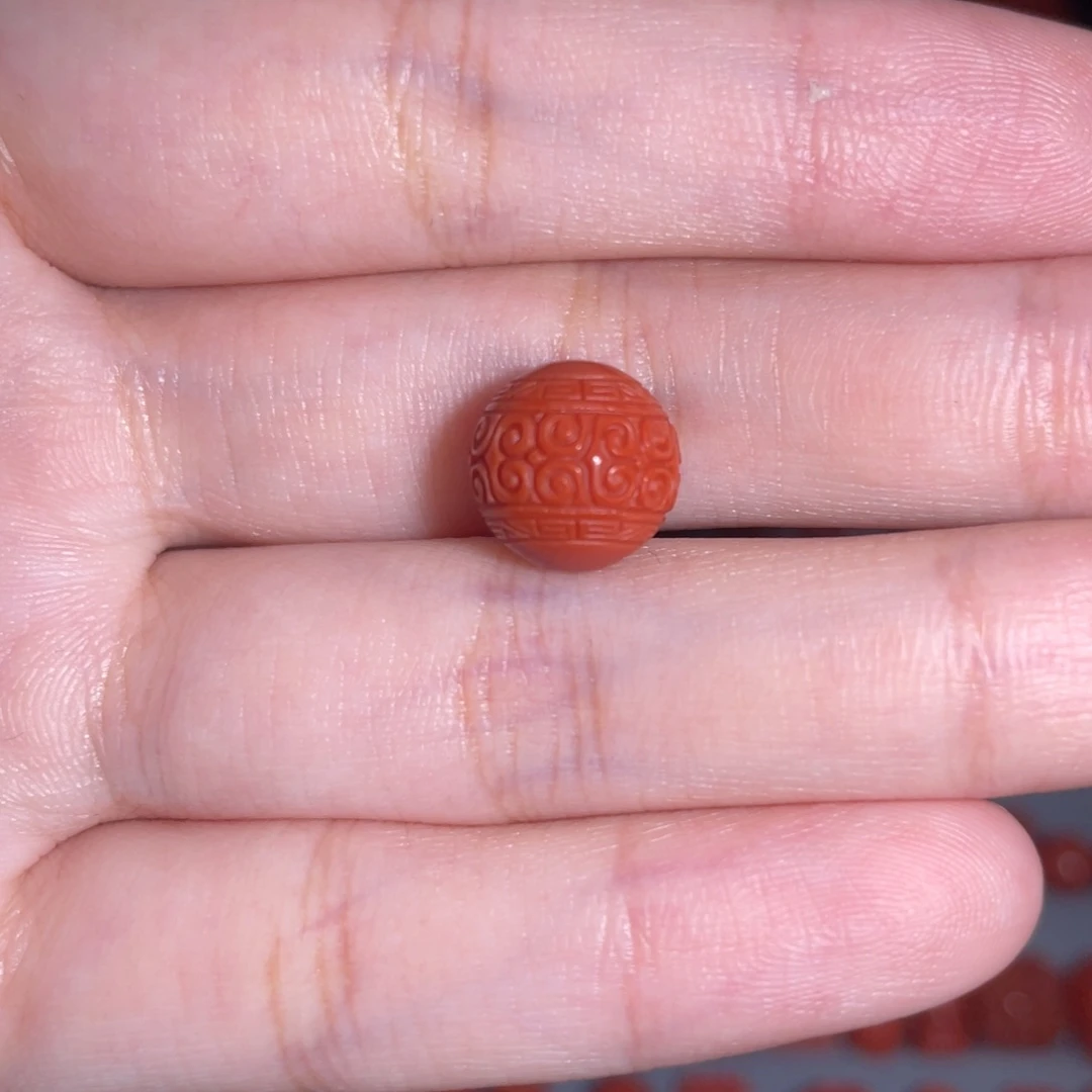 未镶嵌回纹珠10mm+南红玛瑙