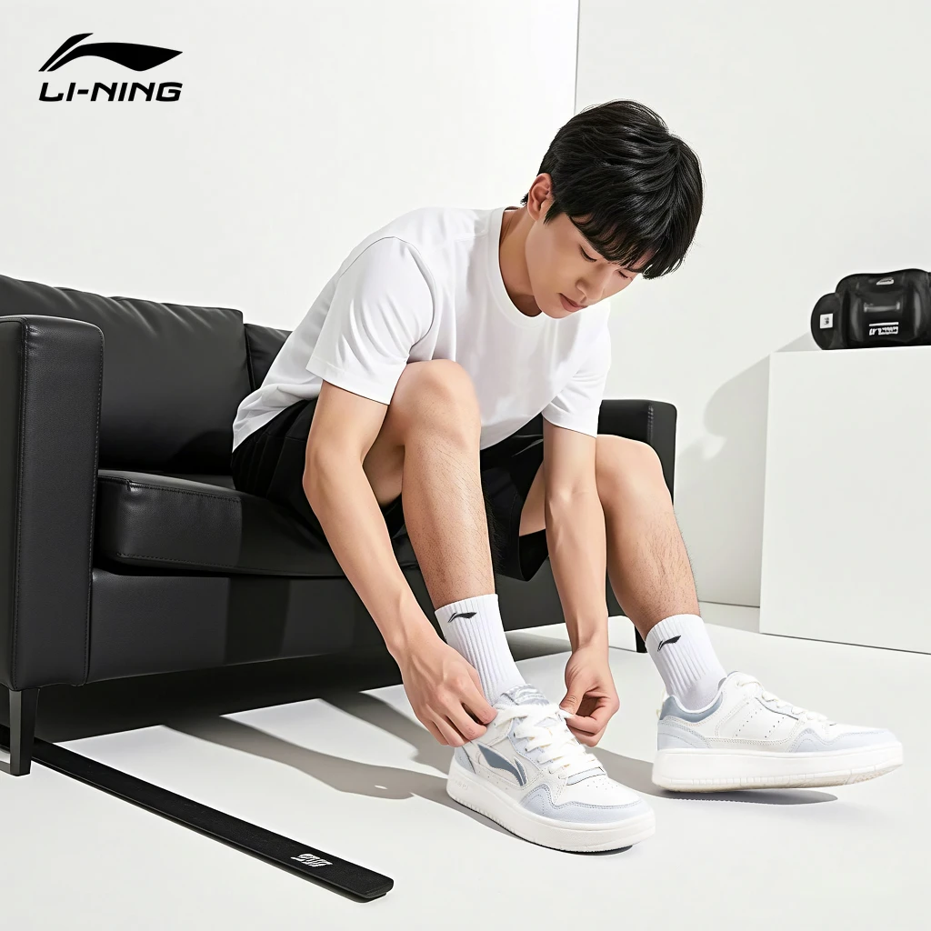 李宁行初2.0男款板鞋2025夏季软弹板鞋低帮透气时尚潮流休闲鞋