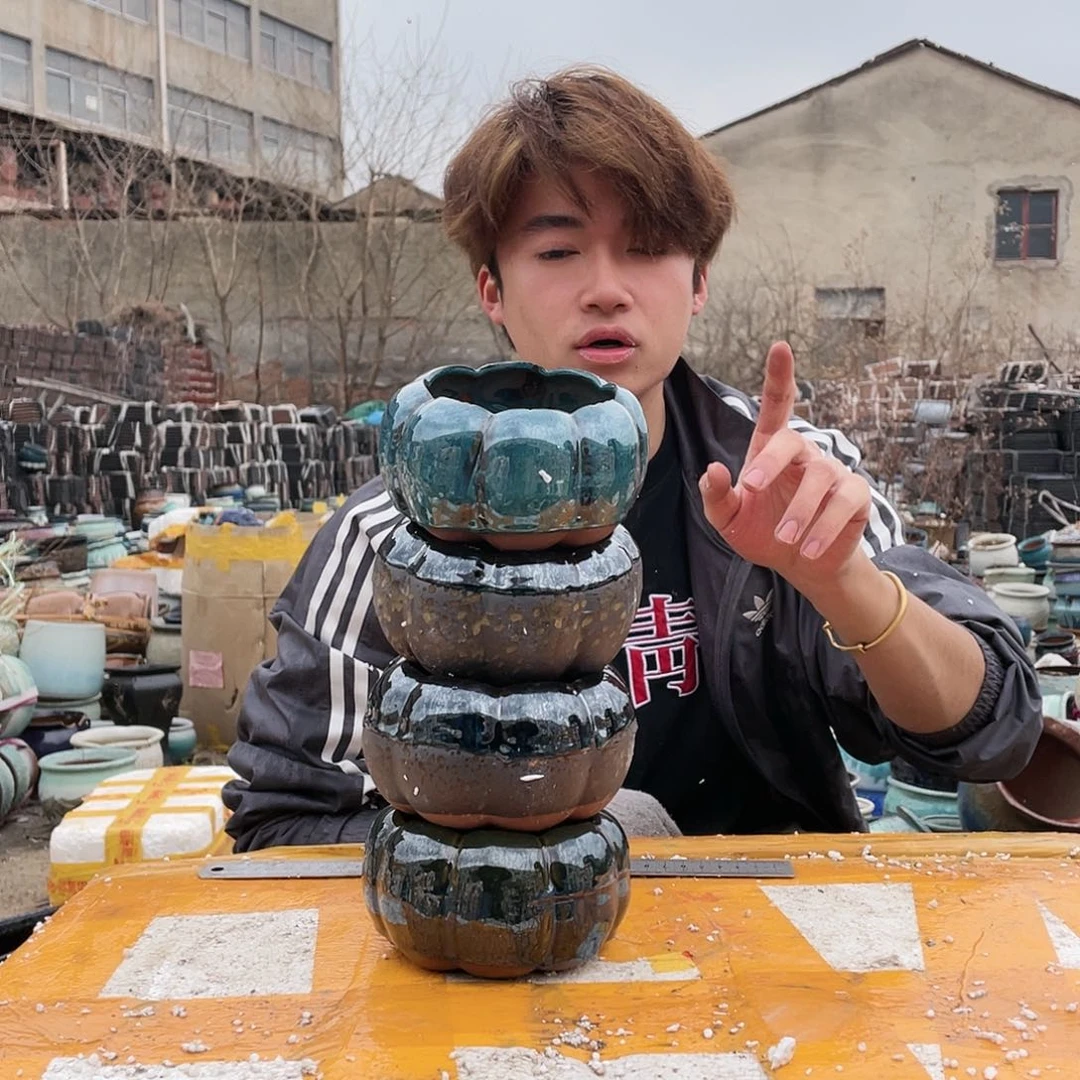 无铅玻璃宜兴紫砂花盆